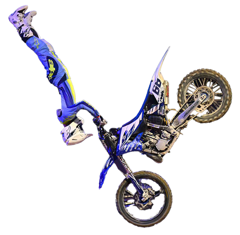 Freigestellter Motocross-Fahrer
